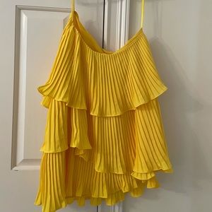 NBD Revolve Yellow one shoulder mini dress